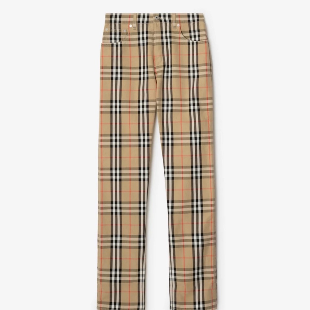 Burberry check cotton trousers